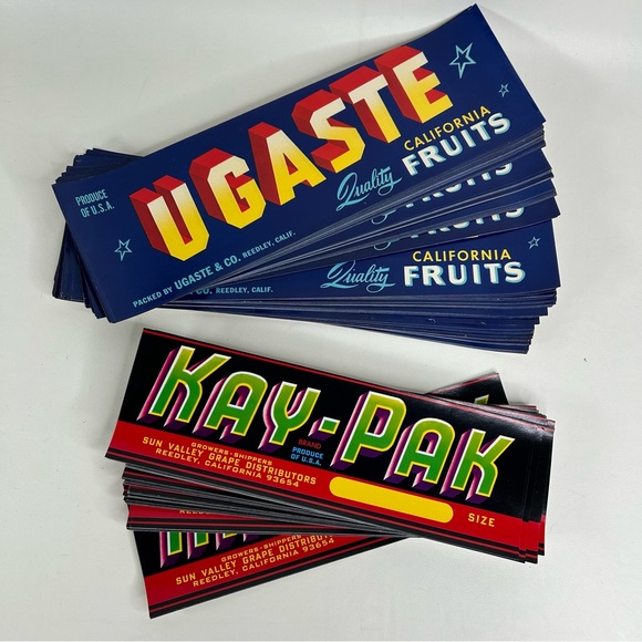 Big Lot Vintage Fruit Box Crate Labels UGASTE & KAY-PAK California Unused 400+ - Picture 1 of 7